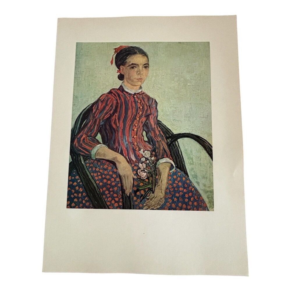 Vincent Van Gogh La Mousme Vintage Book Plate Art Print Portrait Wall Decor